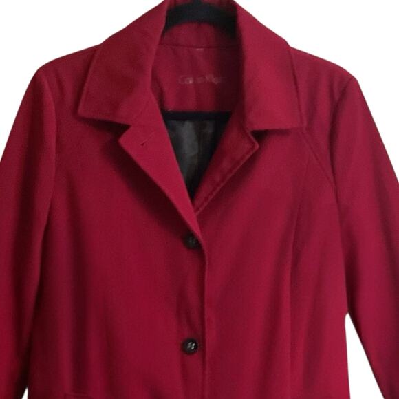 Calvin Klein Women's Crimson Red Button Front Trench Coat Jacket Classic SZ 16 - Picture 4 of 12